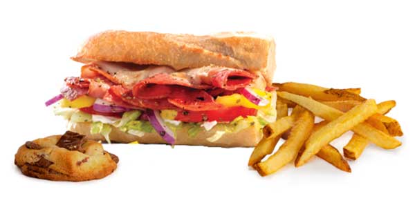Grilled or cold italian sub kids meal