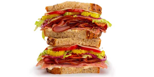 Handcrafted cold sandwiches