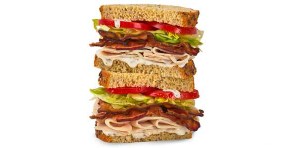 Cold turkey bacon ranch sandwich